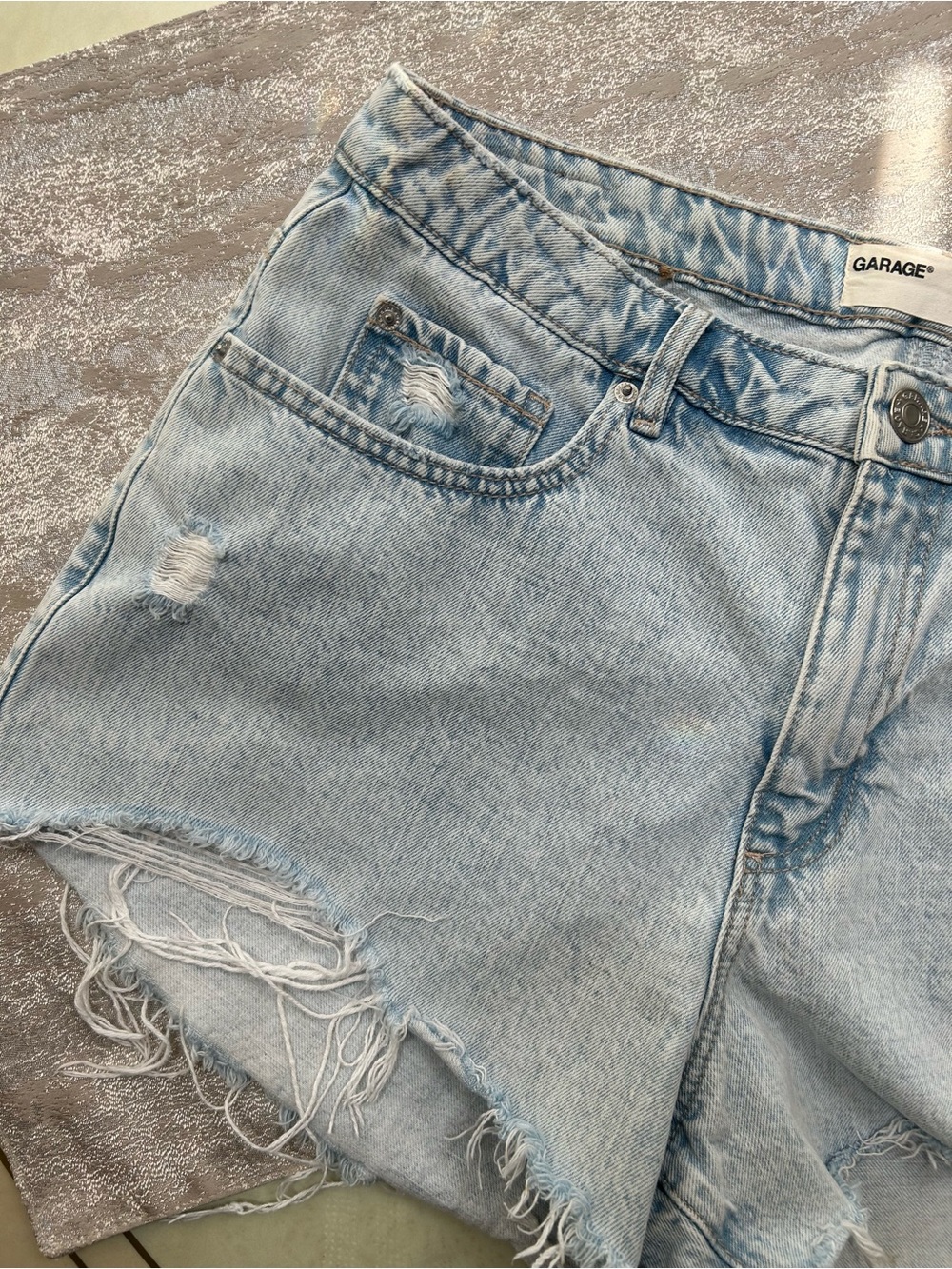 GARAGE Women’s Cut Off Distressed Denim Jeans